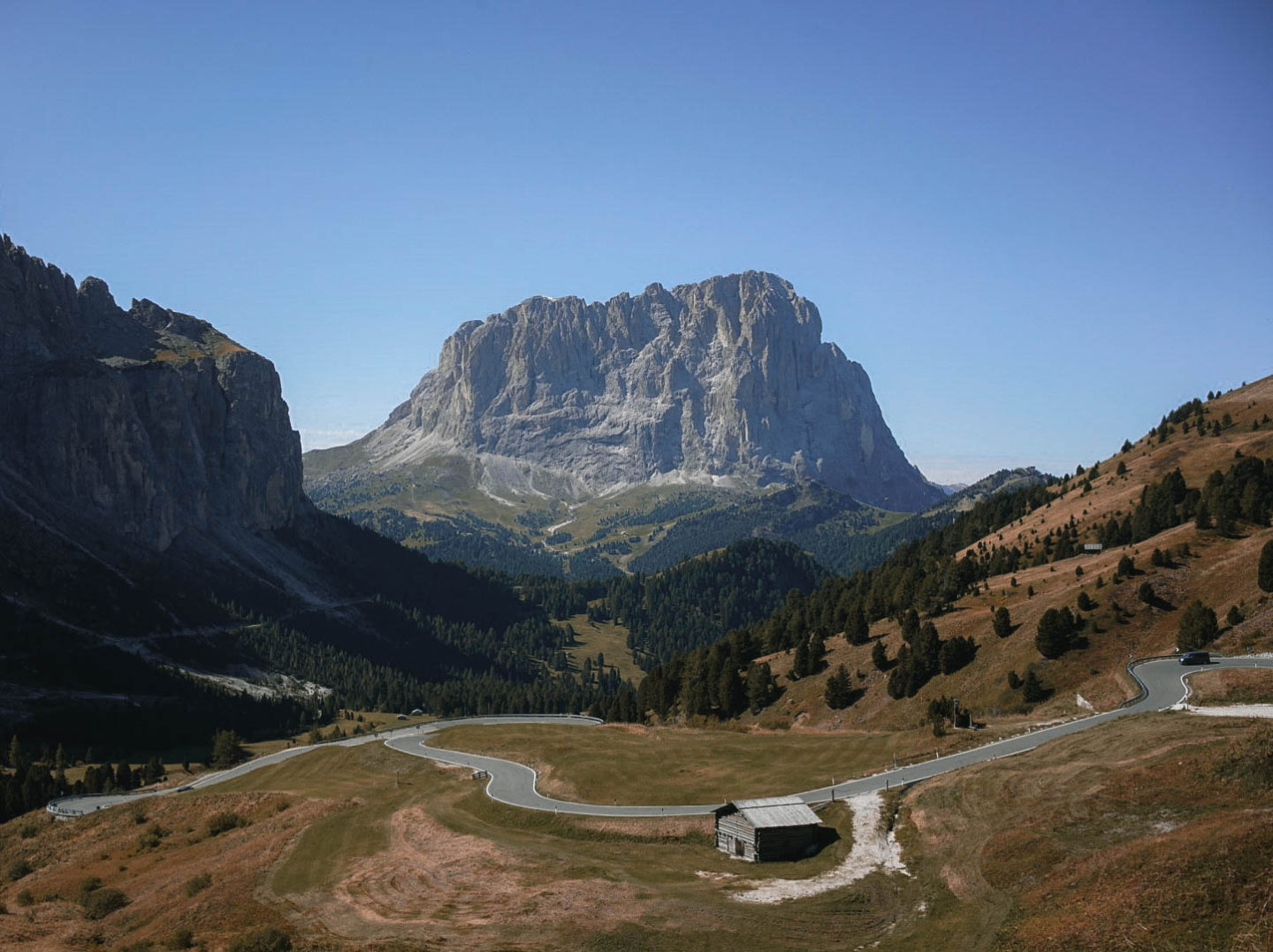 Gardena Pass in the Dolomites, Italy