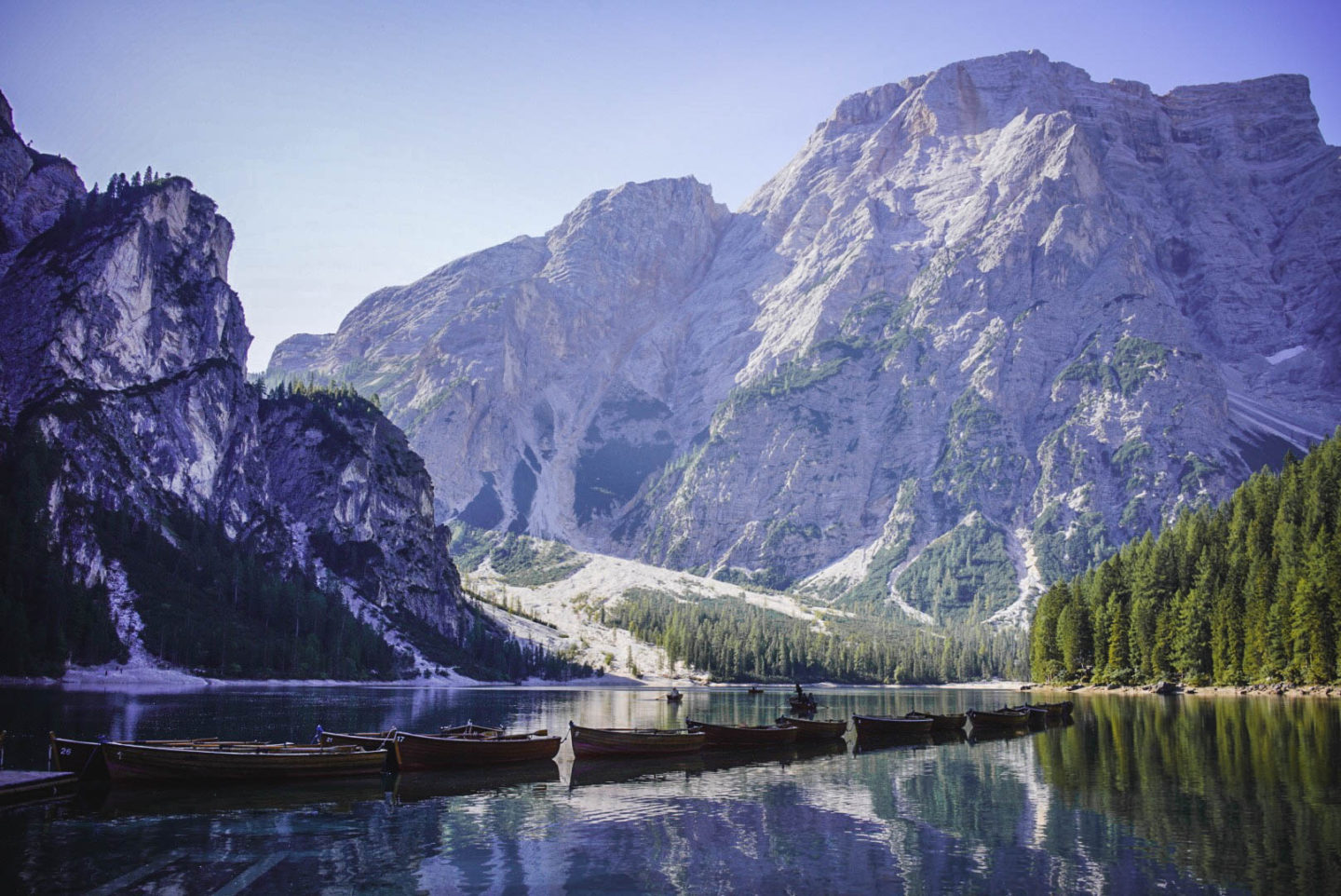 Lago di Braies in the Dolomites, Itay